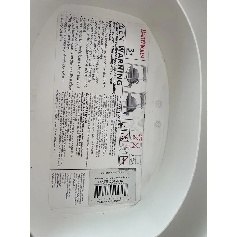 BabyBjörn Booster Seat 069021US White For Toddlers Using Existing Dining Chair - Picture 11 of 16